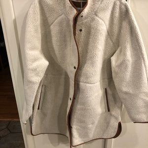 Old Navy sheepskin look Jacket with faux suede on inside. Zipper w/ snap closure